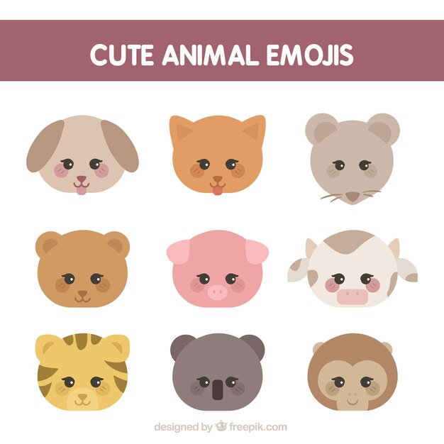 Variedad de emoticonos de animales