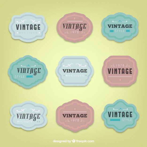 Variedad de etiquetas vintage