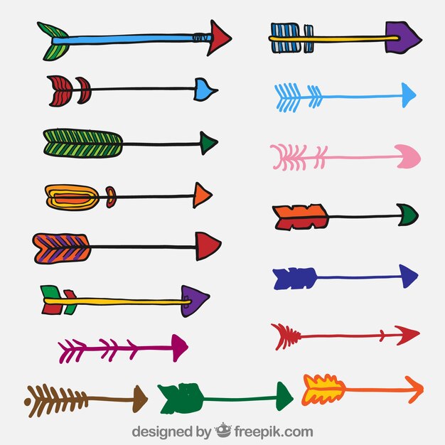 Variedad de flechas de colores