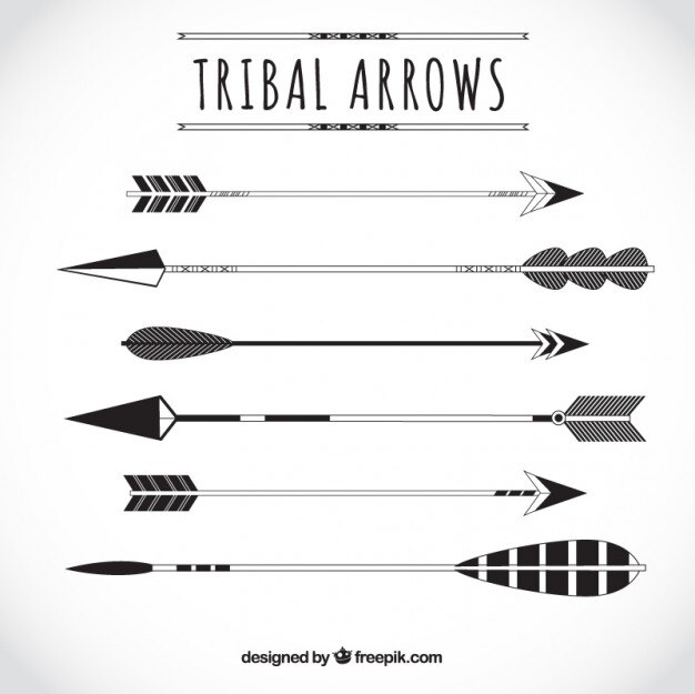 Variedad de flechas tribales