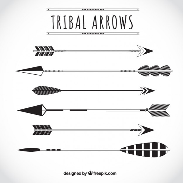 Variedad de flechas tribales