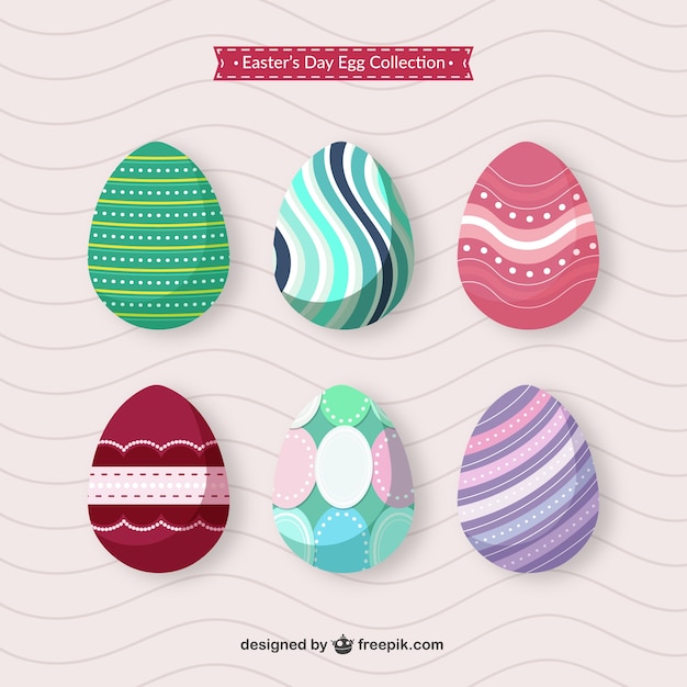 Vector gratuito variedad de huevos de pascua