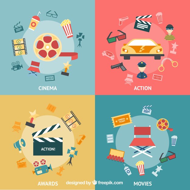 Variedad de iconos del cine