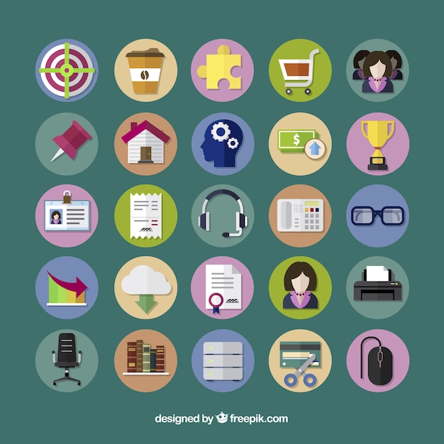 Vector gratuito variedad de iconos de negocios