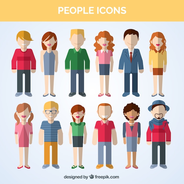 Variedad de iconos de personas