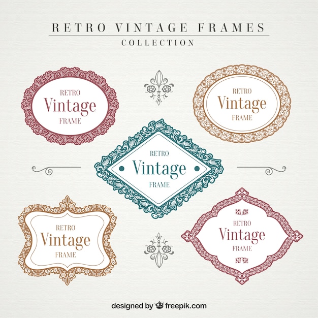 Vector gratuito variedad de insignias retro