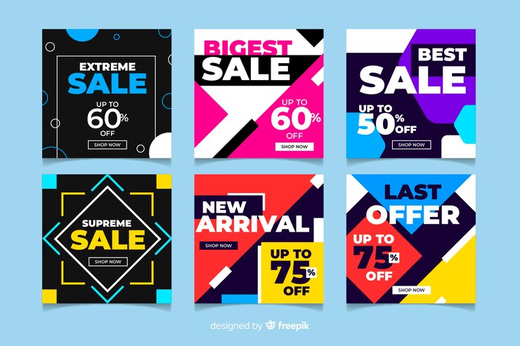 Vector gratuito variedad de instagram sale post collection