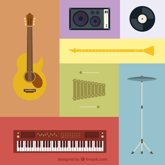 Vector gratuito variedad de instrumentos de música