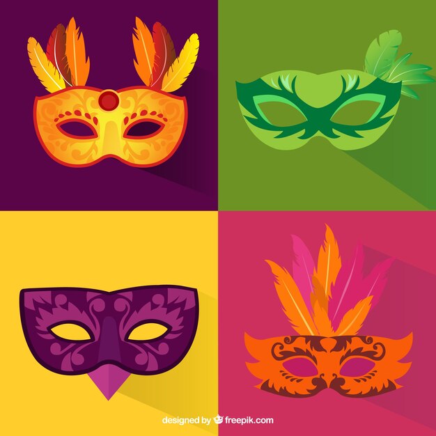 Variedad de máscaras de carnaval