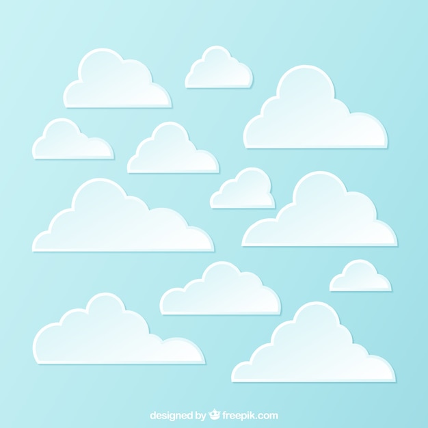 Vector gratuito variedad de nubes