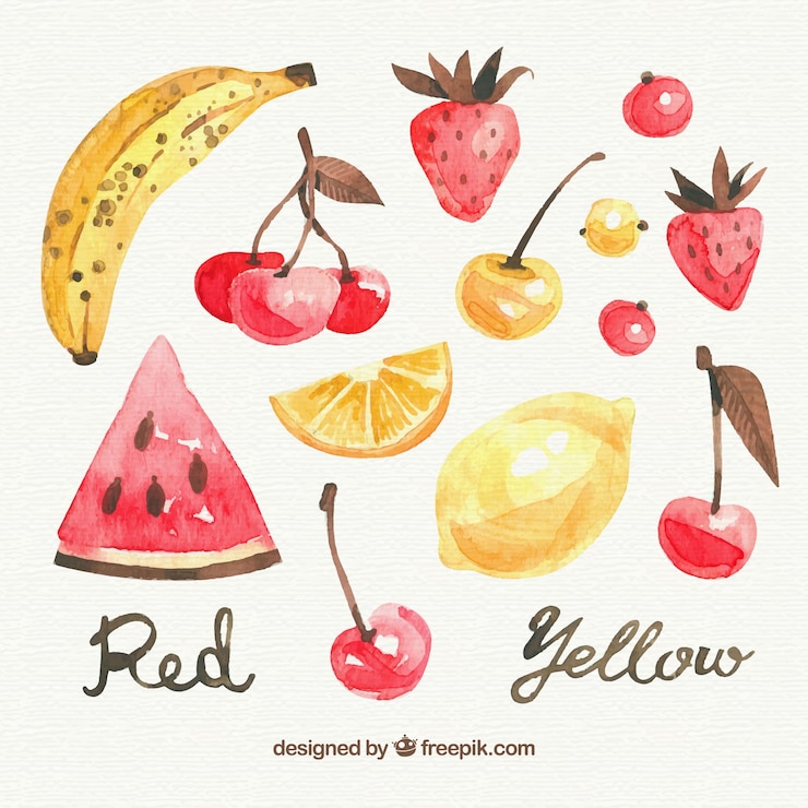 Vector gratuito variedad de piezas de fruta deliciosas