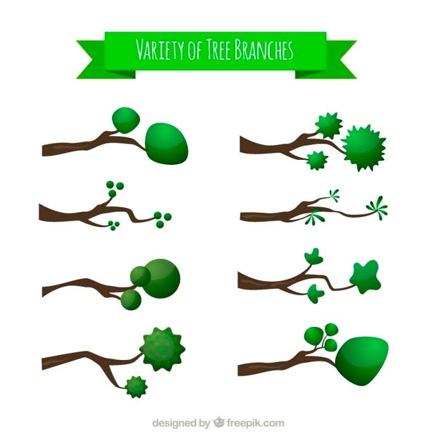 Vector gratuito variedad de ramas de árbol