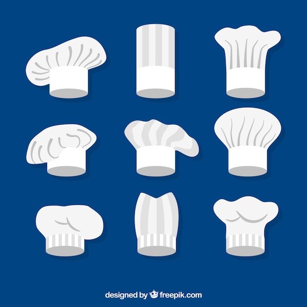 Variedad de sombreros de cocinero con geniales diseños