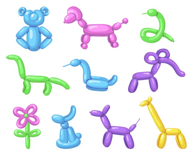 Varios animales en globo aerostático