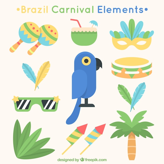 Varios artículos planos para el carnaval de brasil