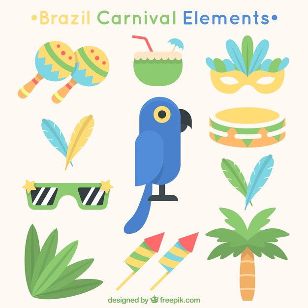Varios artículos planos para el carnaval de brasil