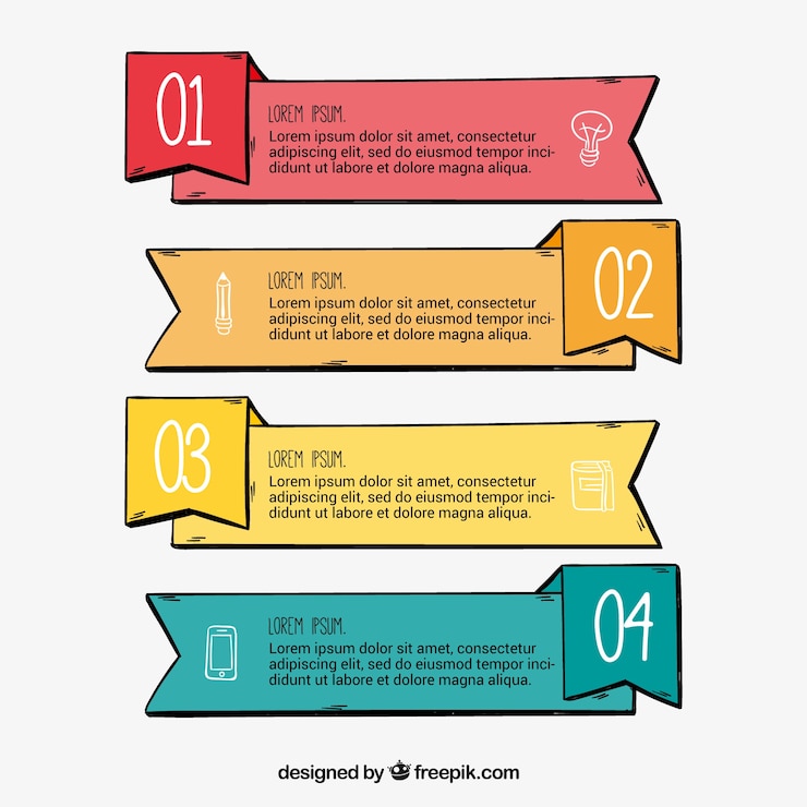 Vector gratuito varios banners infográficos de colores