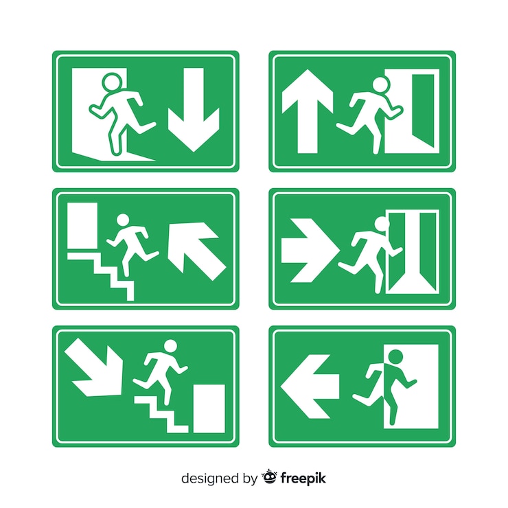 Vector gratuito varios carteles de salida