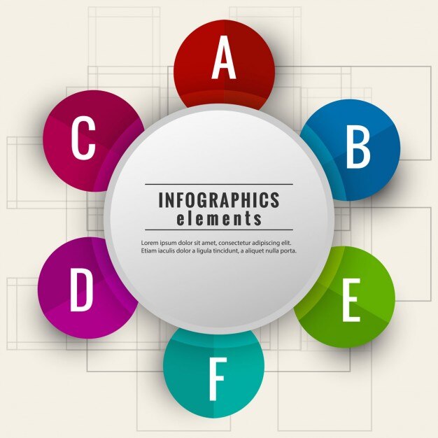 Varios círculos de colores infográficos