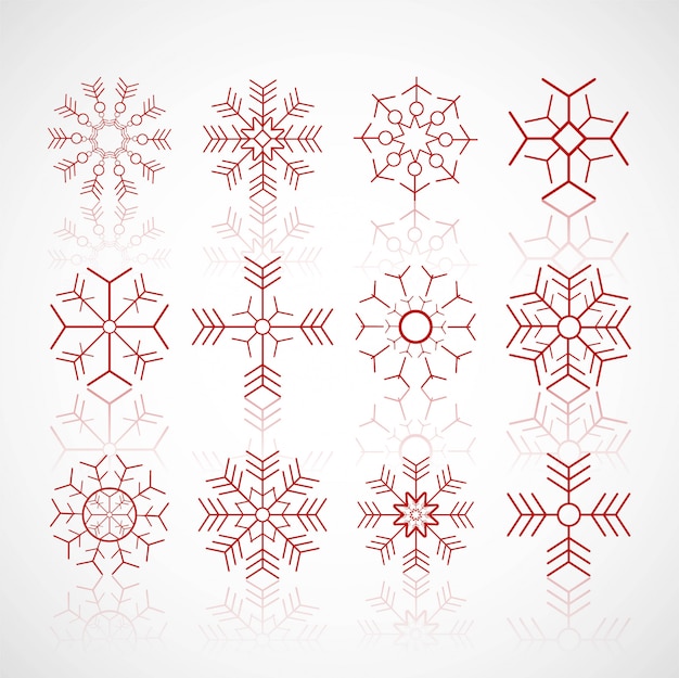 Varios copos de nieve de invierno set vector de diseño