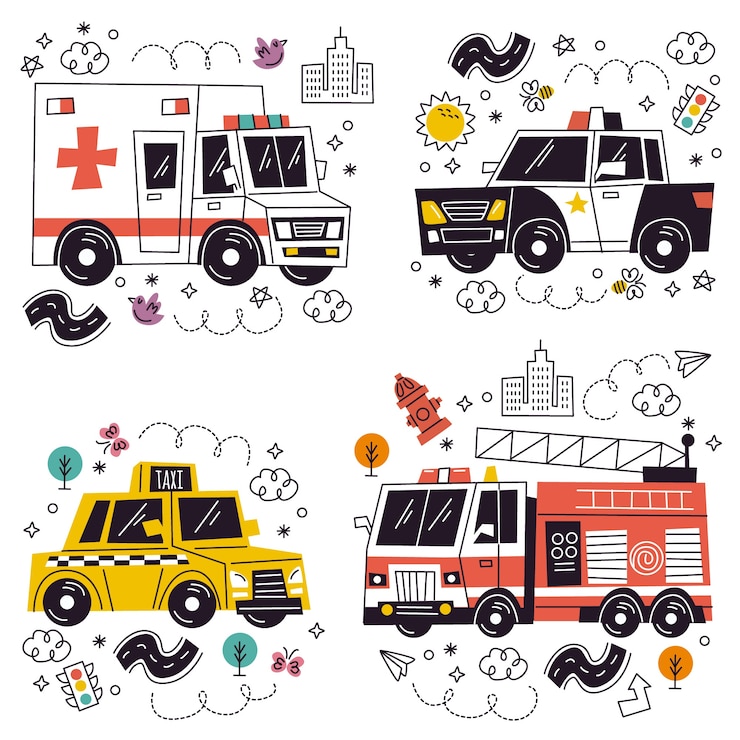 Vector gratuito varios diseños de pegatinas para vehículos.