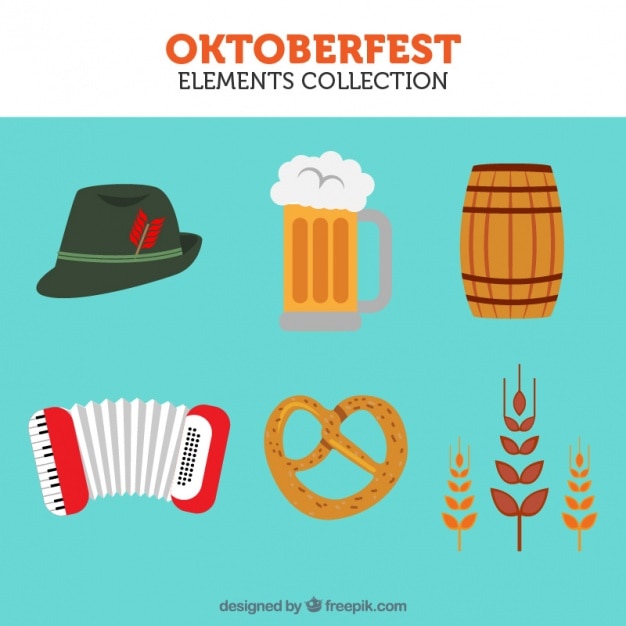 Varios elementos emblemáticos de oktoberfest 