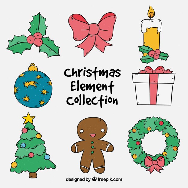 Varios elementos navideños decorativos