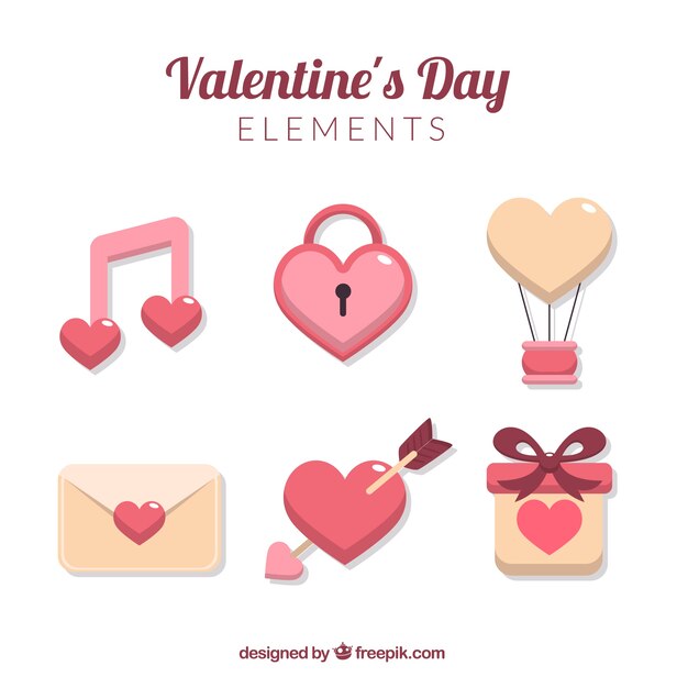 Varios elementos de san valentín