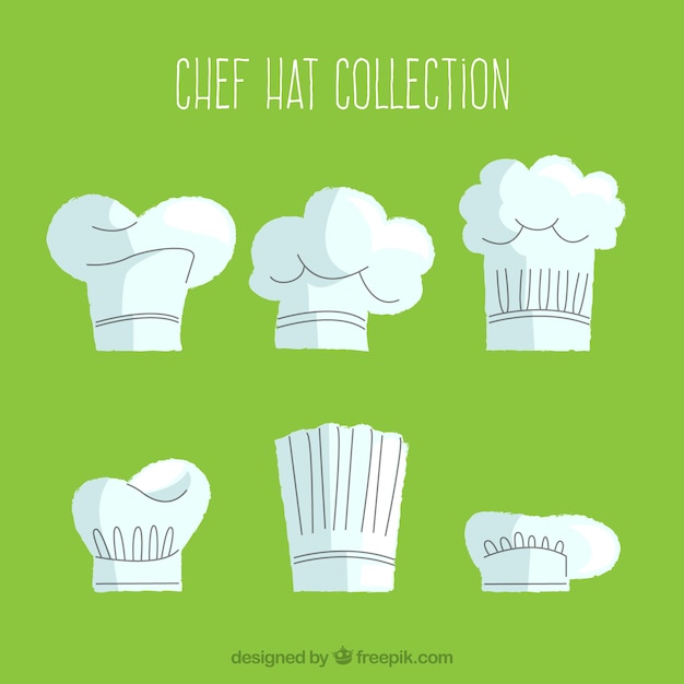 Varios gorros de chef en diseño plano