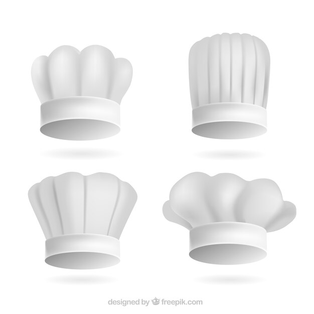 Varios gorros de chef realistas