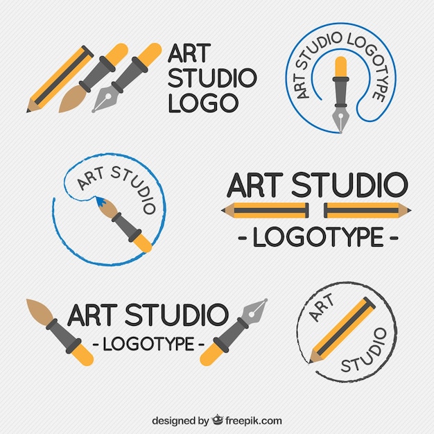 Varios logotipos bonitos de estudio de arte