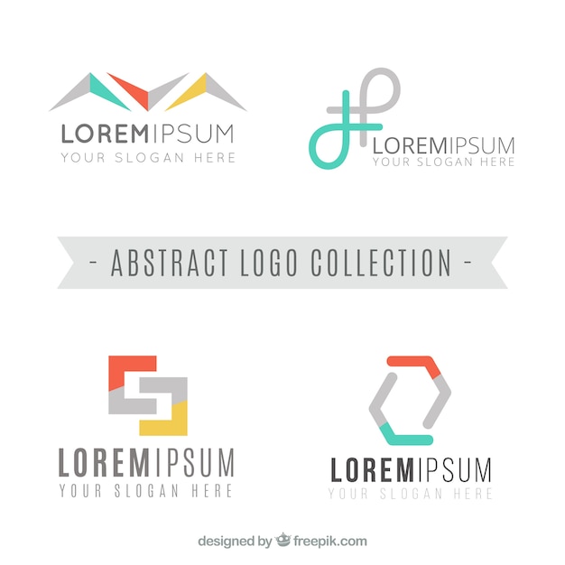 Vector gratuito varios logotipos de empresa con formas abstractas