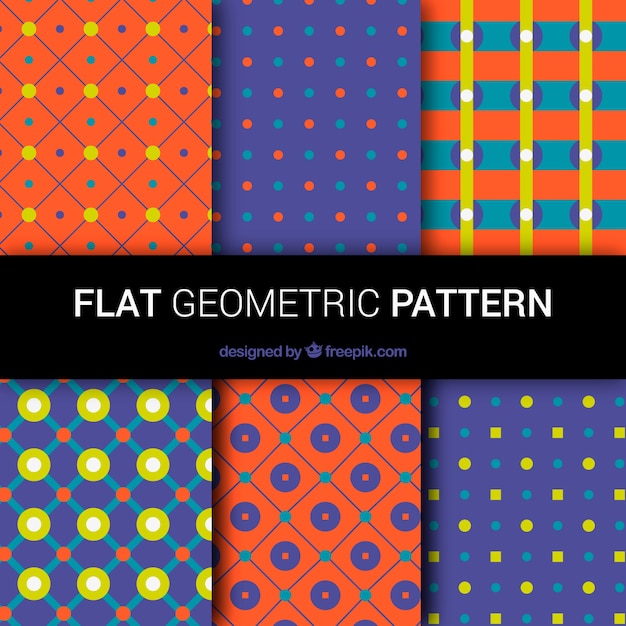 Varios patrones de formas geométricas en diseño plano