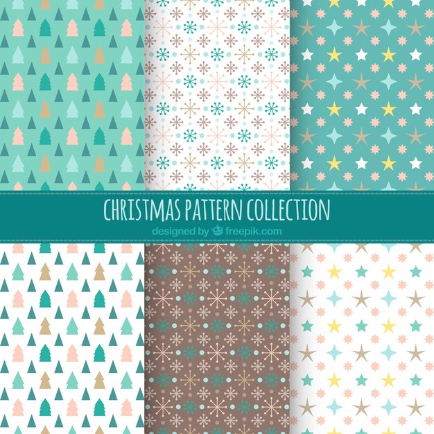 Varios patrones de navidad en estilo vintage 