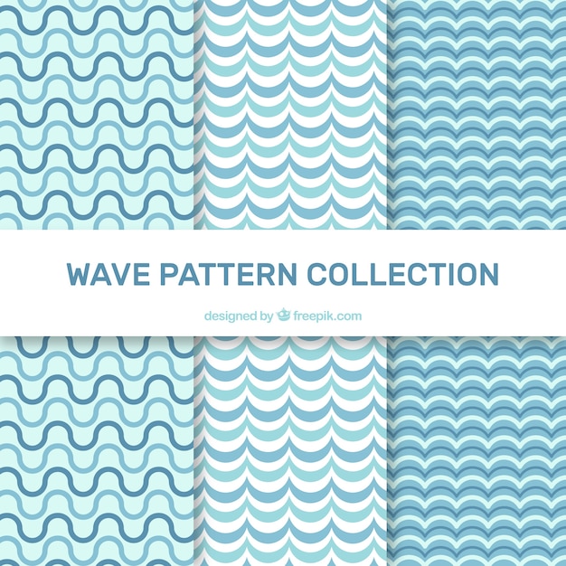 Varios patrones de ondas en diseño plano