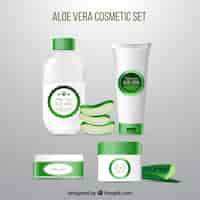 Vector gratuito varios productos cosméticos de aloe vera