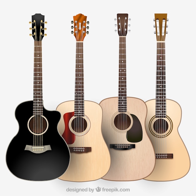 Vector gratuito varios tipos de guitarras