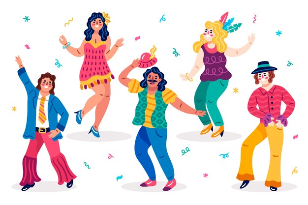 Varios tipos de ropa de bailarines de carnaval