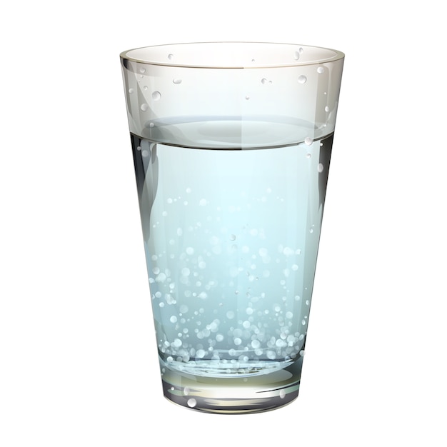 Vector gratuito vaso de agua con gas