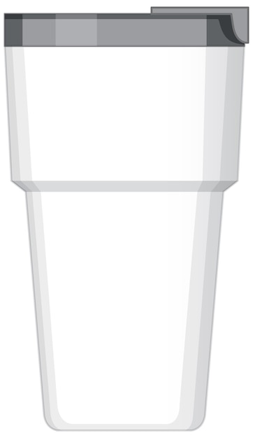 Vector gratuito vaso de agua de metal blanco aislado