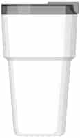 Vector gratuito vaso de agua de metal blanco aislado