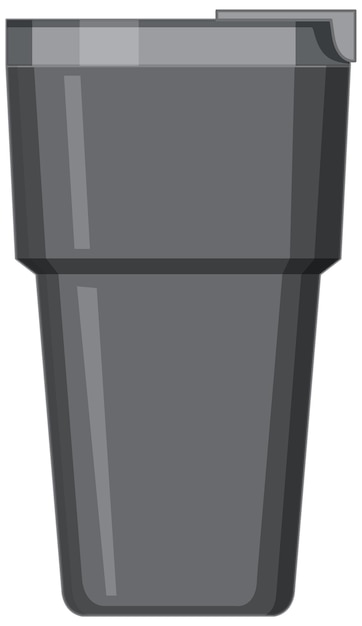 Vaso de agua de metal negro aislado