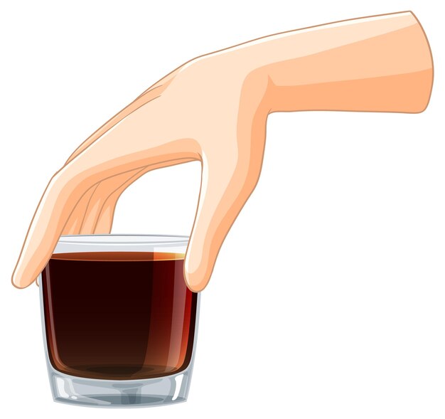 Con un vaso de bebida en la mano