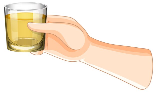 Con un vaso de bebida en la mano