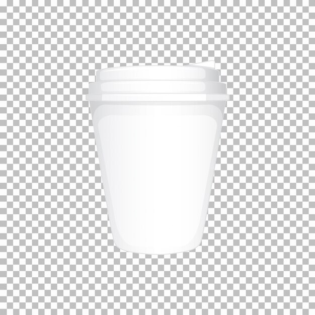 Vaso de plástico blanco con tapa