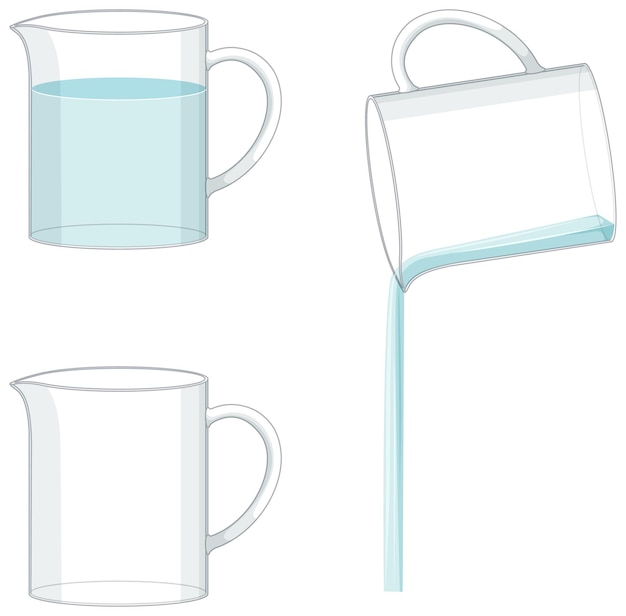 Concepto De Balance De Agua. Una Jarra Y Un Vaso De Agua. Ilustración  Vectorial En Un Estilo Plano Ilustración del Vector - Ilustración de  diario, plano: 269997227