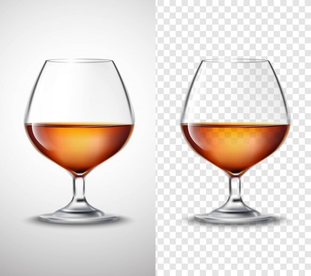 Vaso De Vino Con Banners Transparentes De Alcohol