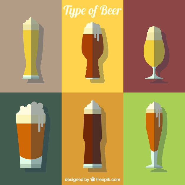 Vasos con cerveza en estilo minimalista