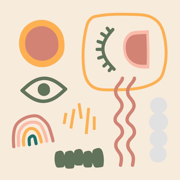 Vector abstracto de Memphis en doodle