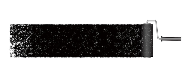 Vector abstracto de textura grunge negra Ilustración de fondo con un rodillo de pintura
